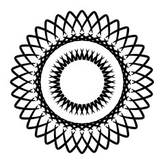 New ink Abstract circle pattern mandala flower floral petal stack zentangl spirograph modern circular pattern sun star rays tribal lace motif black white single art mehendi Digital textile frame stamp