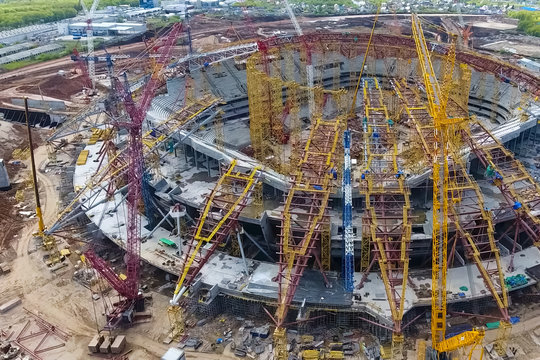 Equipment for the construction of the stadium.