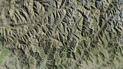 Nuristan, Afghanistan - outlined. Satellite