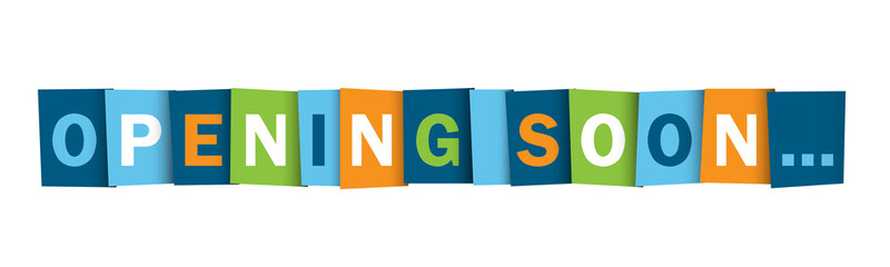 OPENING SOON colorful vector typography banner