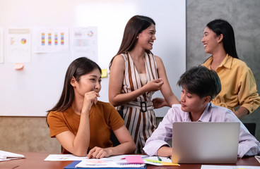 Young business people working ,with colleagues team meeting,