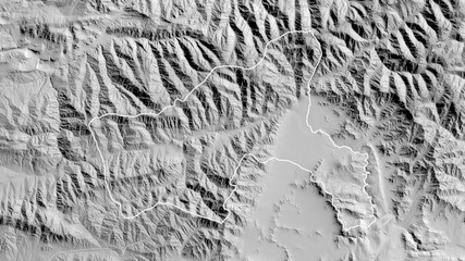 Parwan, Afghanistan - outlined. Grayscale