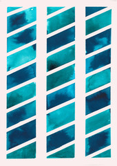 Watercolor blue rectangular