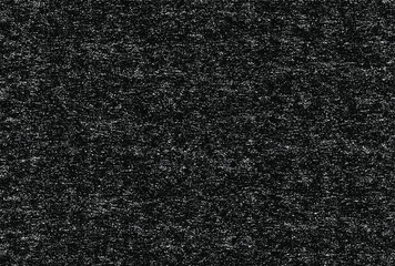 Distressed overlay texture of weaving fabric, cloth knitted. Vector illustration. Grunge black and white abstract monochrome background.