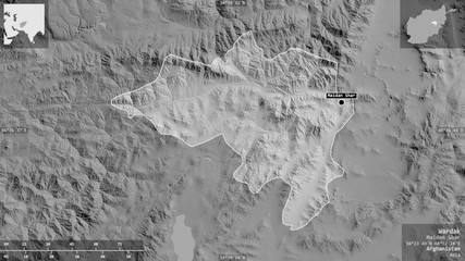 Wardak, Afghanistan - composition. Grayscale