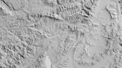 Wardak, Afghanistan - outlined. Grayscale