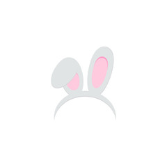 This is vector rabbit ears isolated on white background. For Christmas, festival, party, holidays costume. Attribute of costume.