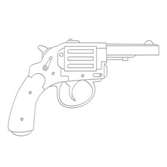 Vector monochrome icon with Revolver for your design