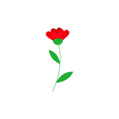 This is cute vector flower isolated on white background. Flat style.