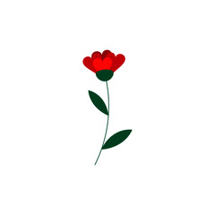 This is cute vector flower isolated on white background. Flat style.