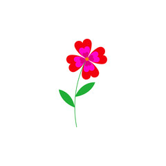 This is cute vector flower isolated on white background. Flat style.