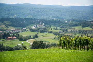 Fototapeta na wymiar View of Stubica valley, Zagorje, Croatia