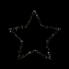 Gold Glitter Stars. Luxury Shiny Confetti.