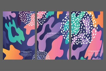 Abstract futuristic poster templates. Colorful universal design set