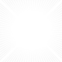 Vector : Gray perspective grid on white background