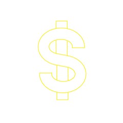 Dollar icon, money. Raster illustration