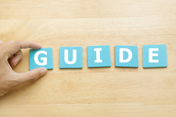 guide word by alphabet wooden block; guidance concept