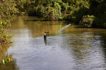 Fishing with a net in Cuba