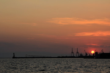 Naklejka premium Sunset in Thessaloniki 2