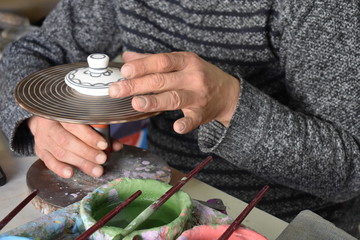 pottery, ceramics, pot on the wheel, Palestinian crafts, Palestinian culture