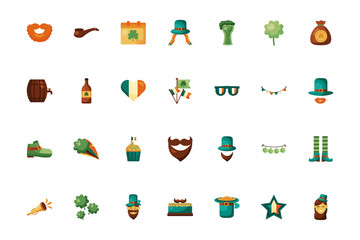 bundle of saint patricks day detaild style icons