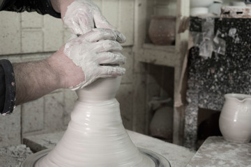 pottery, ceramics, pot on the wheel, Palestinian crafts, Palestinian culture