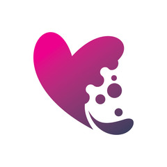 hearth love pixel art splash fluid logo design