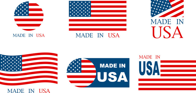 Made in the USA set of banner on a white background. Vector