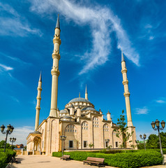 Fototapeta na wymiar The Heart of Chechnya Mosque in Grozny, Russia