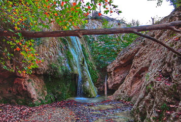 autumn at the waterfall