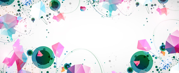 Obraz premium Template for science and technology presentation. Plexus style background.