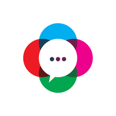 circle creative color chat logo design