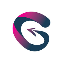 letter g color circle arrow logo design