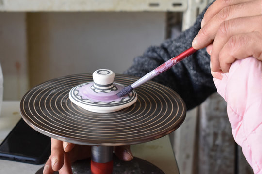 Palestinian handicrafts, pottery on the wheel, Bethlehem