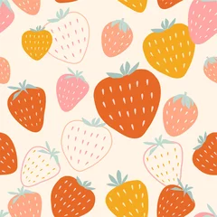Meubelstickers Strawberry abstract seamless pattern. Vector color design. © Tayisiya