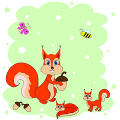 Obraz na płótnie Canvas cute squirrel illustration vector nursery 