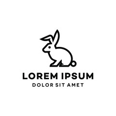 rabbit hare simple animal logo icon vector download