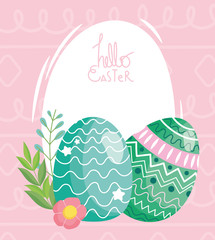 happy easter delicate eggs decoration flowers ornament
