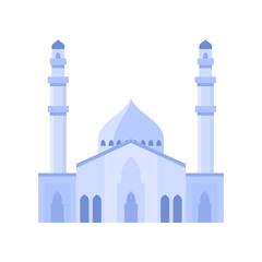 Mosque building light purple color vector illustration.