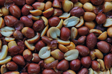 Full frame background of salted peanuts
