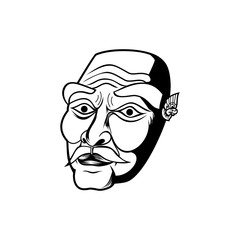 traditional mask Illustrations design black vector 