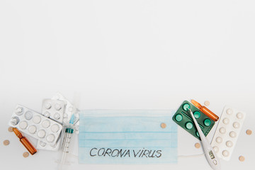2019 Novel Coronavirus. 2019-nCoV. Wuhan, China 2Novel coronavirus - 2019-nCoV. The inscription medical protective mask Coronavirus. Chinese coronavirus outbreak.