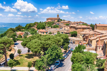 Fototapeta na wymiar View over the town of Montalcino, Siena, Tuscany, Italy
