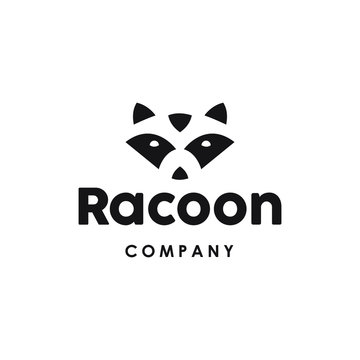 raccoon logo icon in trendy minimal modern style illustration
