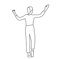 sketch of a sitting girl vector