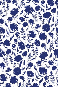 Floral seamless background pattern. Colorful spring flowers hand drawn, vector. Spring summer. Fabric swatch, textile design,wrapping, paper