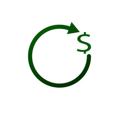 money rotation, velocity of money, cycle money icon.