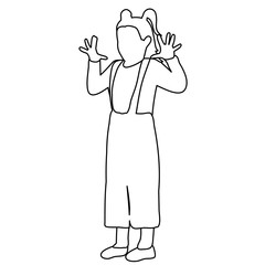 line drawing of a dancing woman on a white background