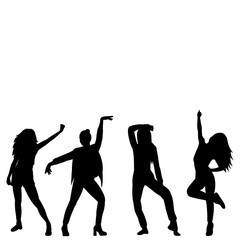 silhouette of a dancing girl vector