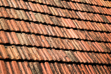 Background of old roof tiles